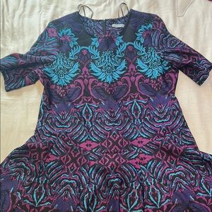 Danny & Nicole Purple and Blue Patterned Dress